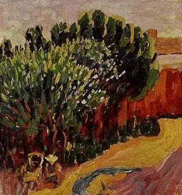 Carantequen maisemaa naisen kanssa - Alexej von Jawlensky
