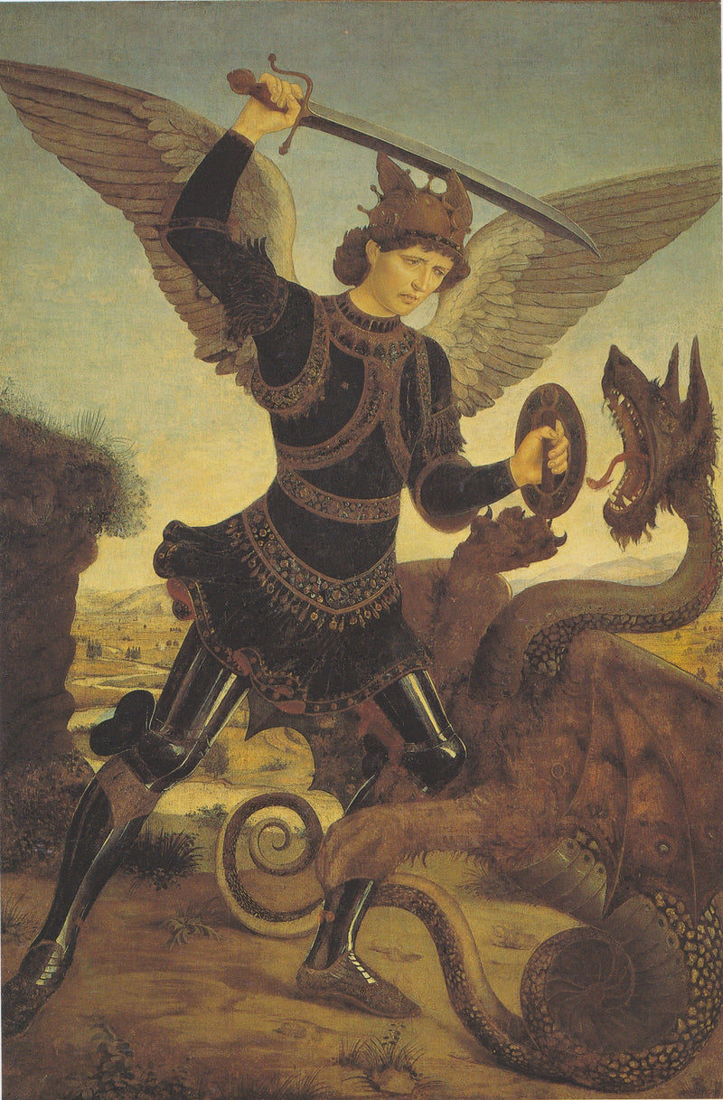 Arkkienkeli Mikael ja lohikäärme - Cosimo Tura