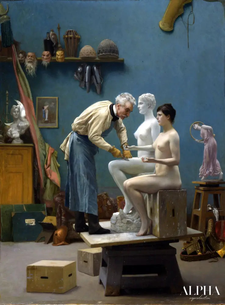 L'artiste sculptant le Tanagra - Jean-Léon Gérôme - Reproductions de tableaux et peintures haut de gamme