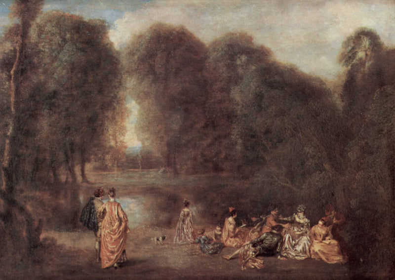 Kokoontuminen puistossa - Antoine Watteau