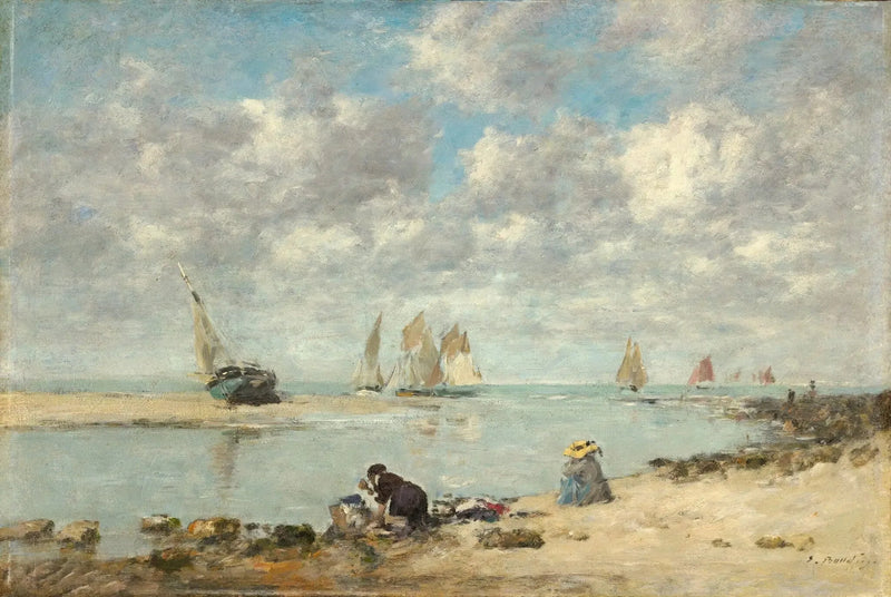 Pesijä Trouvillen lähellä - Eugène Boudin