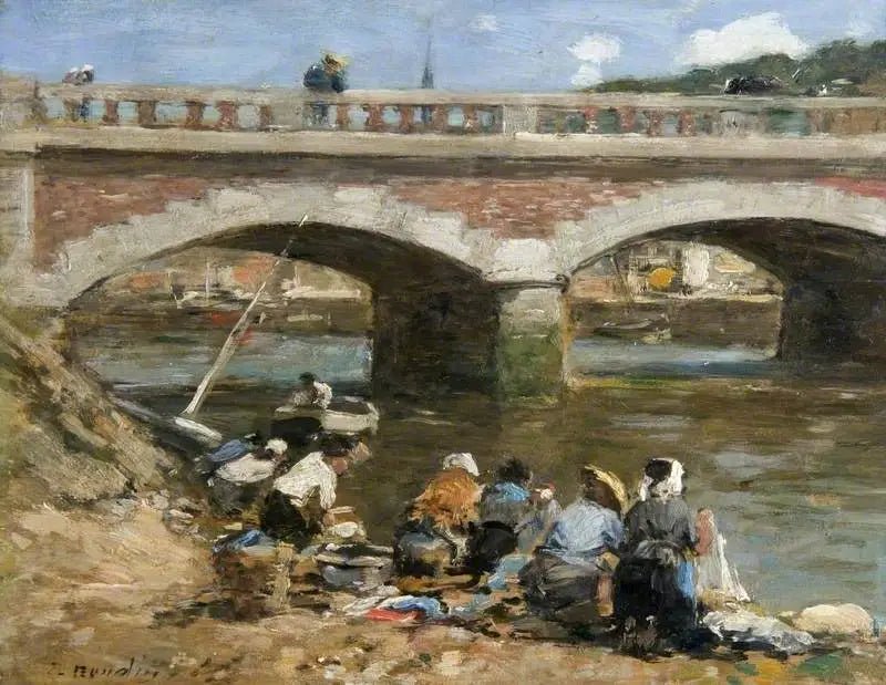 Lavandières sur les bords de la Touques - Eugène Boudin
