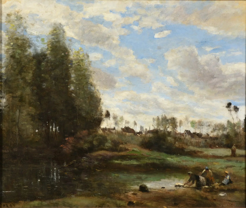 Veden äärellä olevat pesut - Jean-Baptiste Camille Corot
