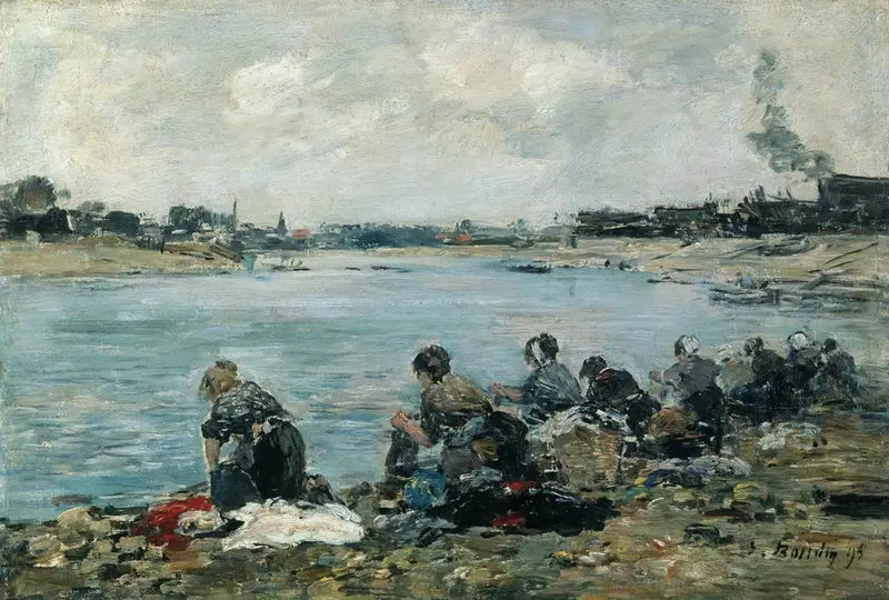 Touquesin rannalla olevat pesukoneet - Eugène Boudin