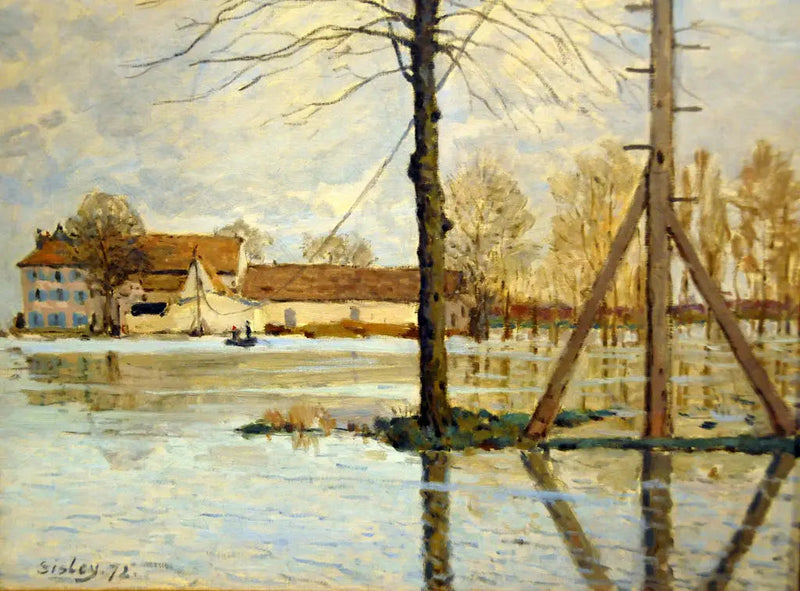 Logen saaren allas, tulva - Alfred Sisley