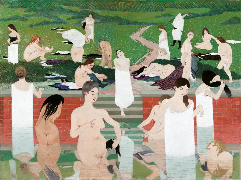 Kesäillan kylpy - Félix Vallotton