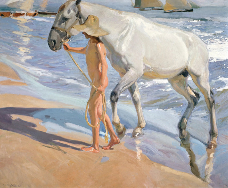 Hevosen kylpy - Joaquín Sorolla