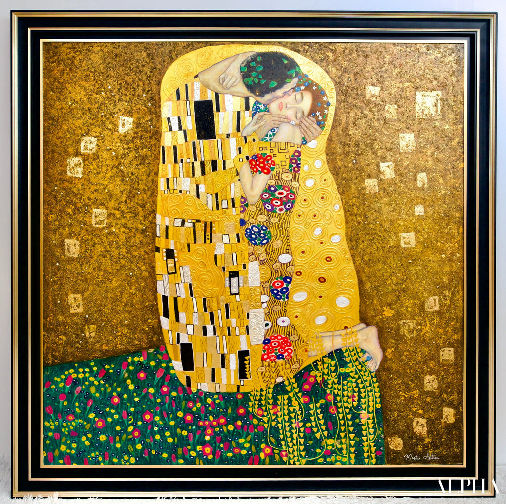 Le Baiser Réimaginé par Master Apollon | 200 x 200 cm Reproductions de tableaux à la peinture à l’huile