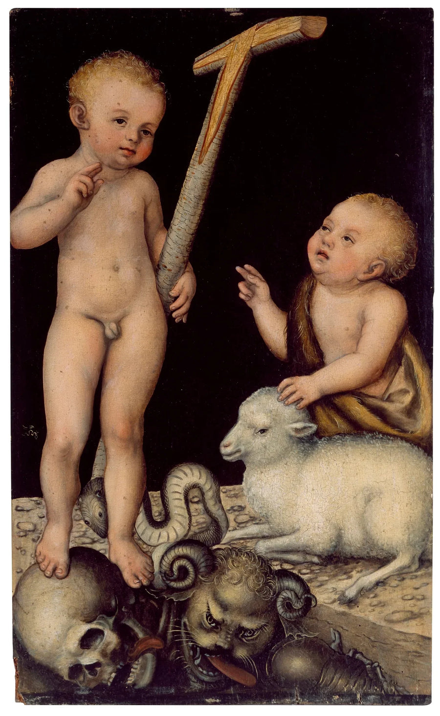 Jeesus-lapsi, jota Johannes Kastaja lapset ihailevat - Lucas Cranach vanhempi