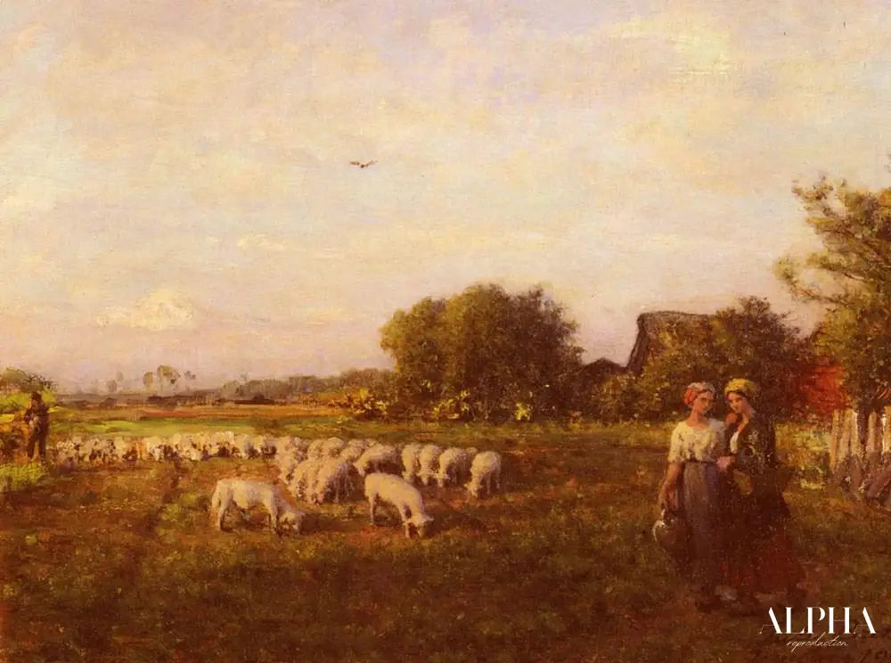 Le Berger - Jules-Breton - Reproductions de tableaux et peintures haut de gamme