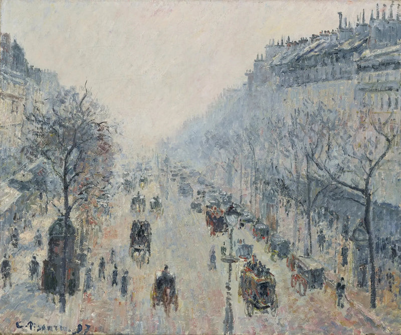 Montmartre-bulevardi, aamuhämy - Camille Pissarro