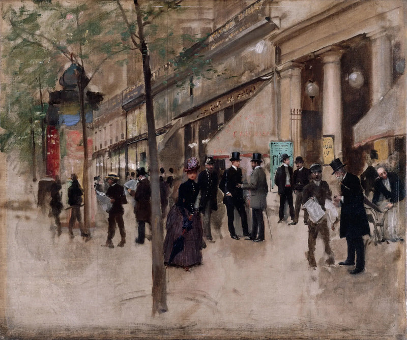 Montmartre-katu, teatterin Variétés edessä, iltapäivällä - Jean Béroud