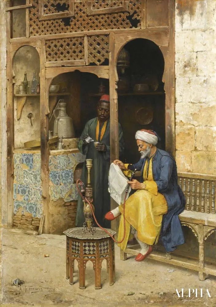 Le café Le Caire - Arthur von Ferraris Reproductions de tableaux à la peinture à l’huile