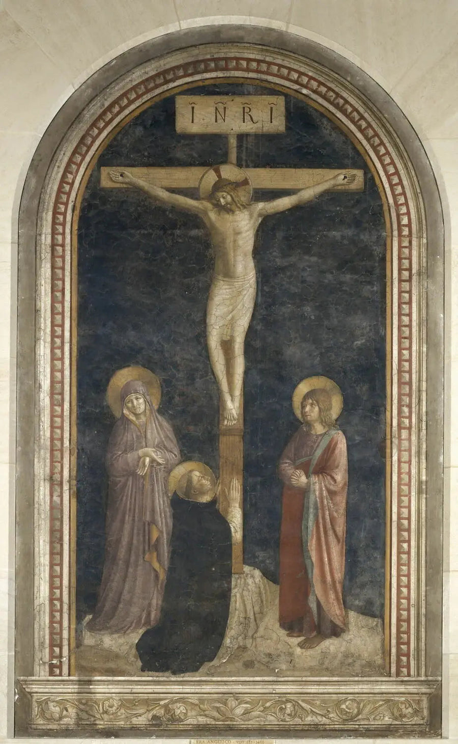 Calvaari ja Pyhä Dominic rukoilemassa - Fra Angelico
