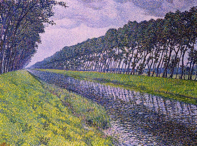 Flanderin kanava surullisessa säässä - Théodore van Rysselberghe