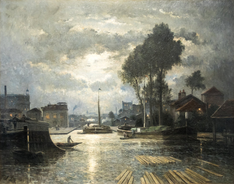 Saint-Denis-kanava Metzin laiturilta nähtynä, kuun vaikutus - Stanislas Lépiné