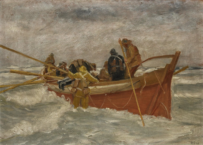 Pelastusvene nousee purjeisiin. Tutkielma. - Michael Peter Ancher
