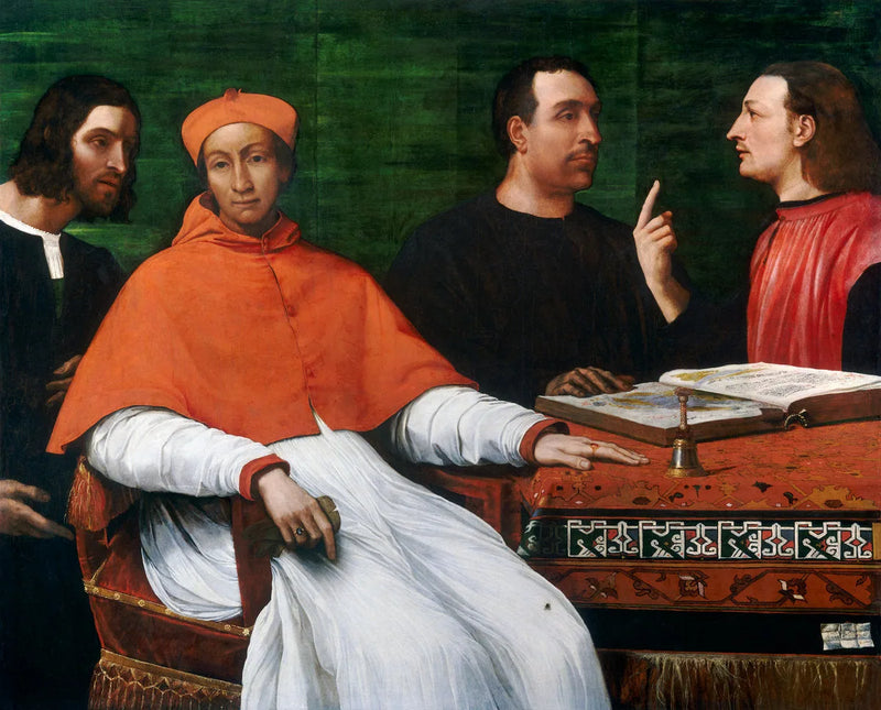 Kardinaali Bandinello Sauli, hänen sihteerinsä ja kaksi maantieteilijää - Sebastiano del Piombo