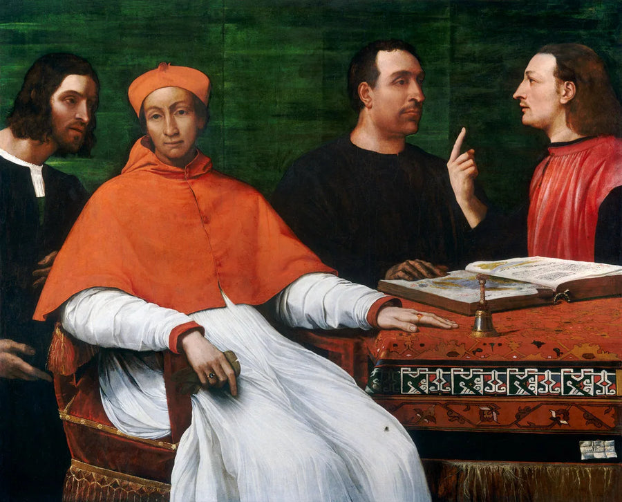 Kardinaali Bandinello Sauli, hänen sihteerinsä ja kaksi maantieteilijää - Sebastiano del Piombo
