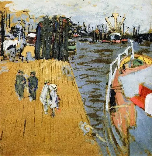Laiva laituriin, Hampuri - Édouard Vuillard