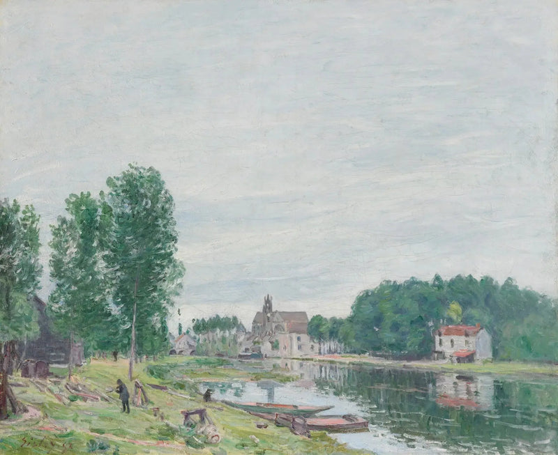 Matratin telakka, Moret-Sur-Loing, sateinen sää - Alfred Sisley
