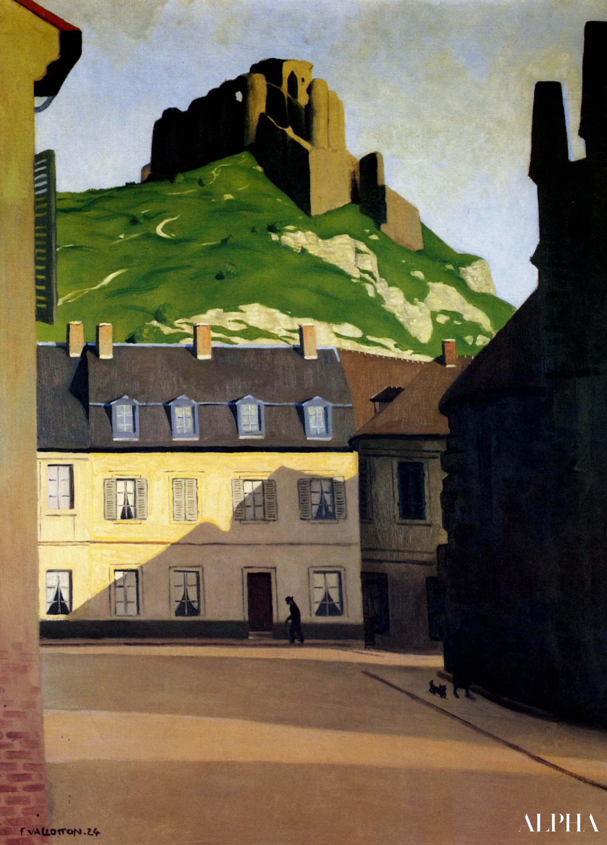 Linnoitus ja Andelysin tori - Félix Edouard Vallotton - Korkealaatuiset taulujen ja maalauksien reproduktiot