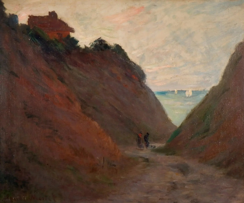 Syvä polku Varangévillen kalliossa - Claude Monet