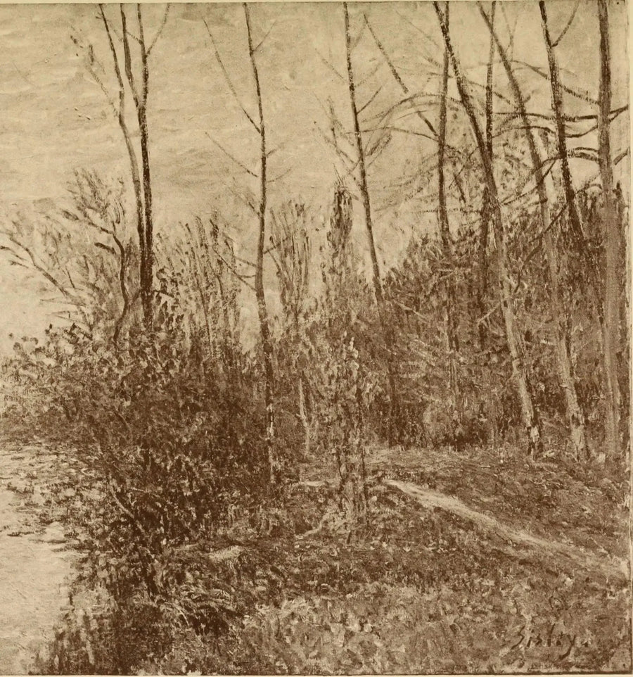 Pienten niittyjen polku Byssä. Myrskyinen sää - Alfred Sisley