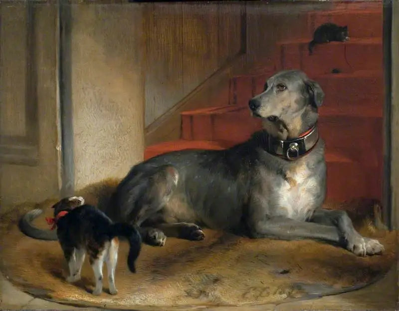 Le chien de Lady Blessington : La barrière - Edwin Henry Landseer image 1 reproduction de peinture à l’huile