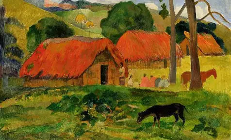 Koira hutun edessä, tai Kolme hutua - Paul Gauguin