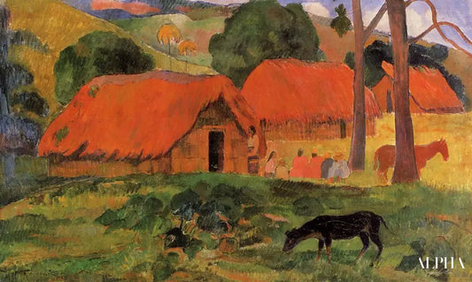 Le chien devant la hutte - Paul Gauguin - Reproductions de tableaux et peintures haut de gamme