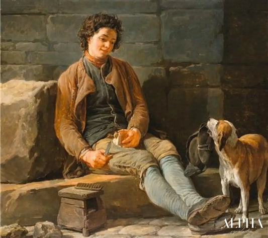 LE CHIEN OBÉISSANT - Nicolas Bernard Lépicié - Reproductions de tableaux et peintures haut de gamme