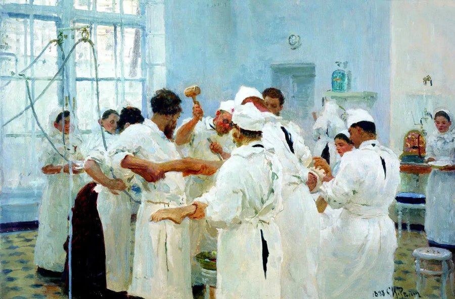 Kirurgi E. V. Pavlov leikkaussalissa - Ilya Repin