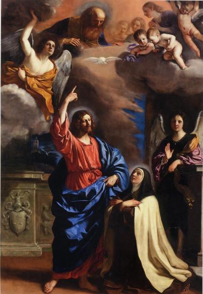 Kristus ilmestyy pyhälle Teresalle - Guercino