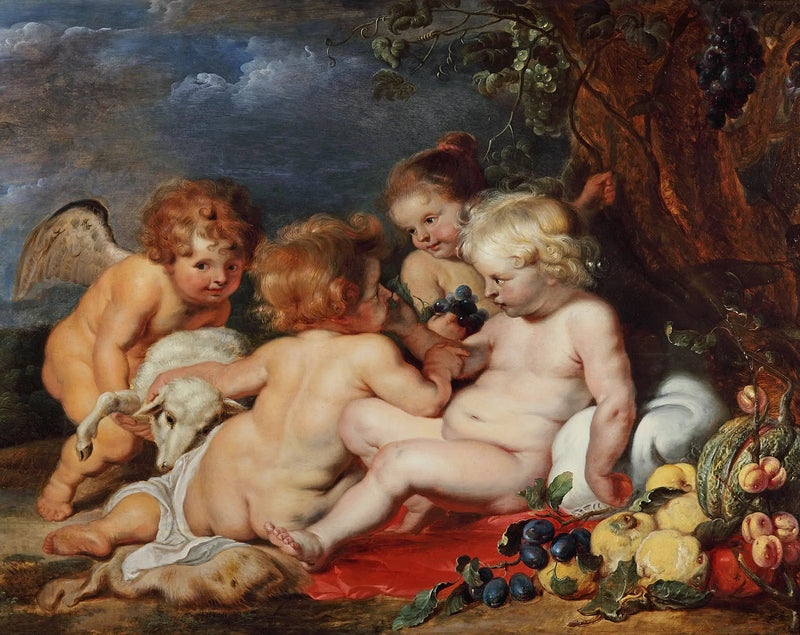 Kristus nuoren pyhän Johanneksen ja enkeleiden kanssa - Peter Paul Rubens