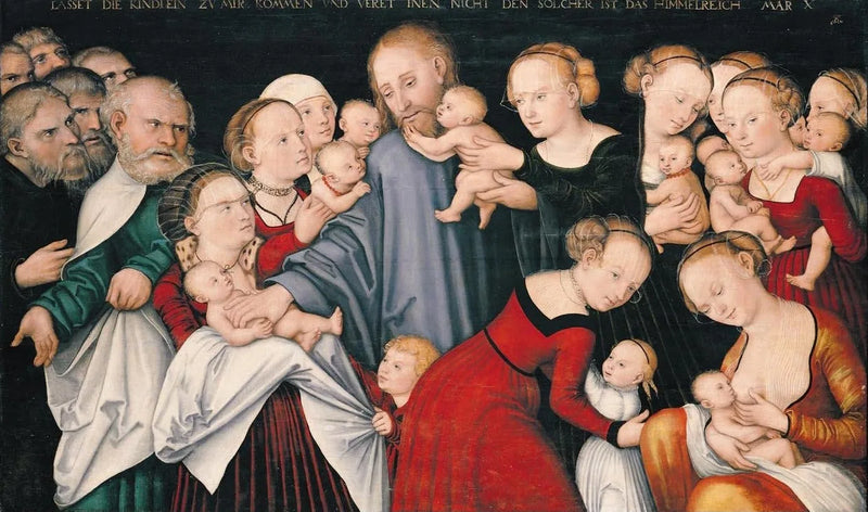 Rukoileva Kristus lasten kanssa - Lucas Cranach vanhempi