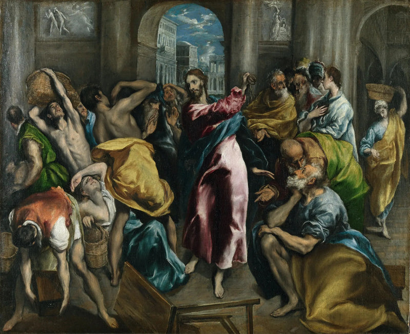 Kristus ajamassa kauppiaat temppelistä - El Greco