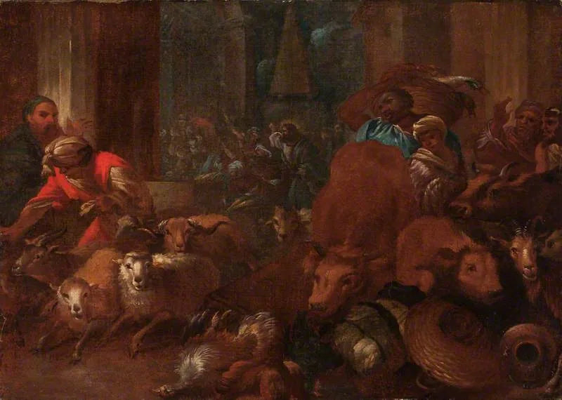 Le Christ chassant les marchands du temple - Giovanni Benedetto Castiglione