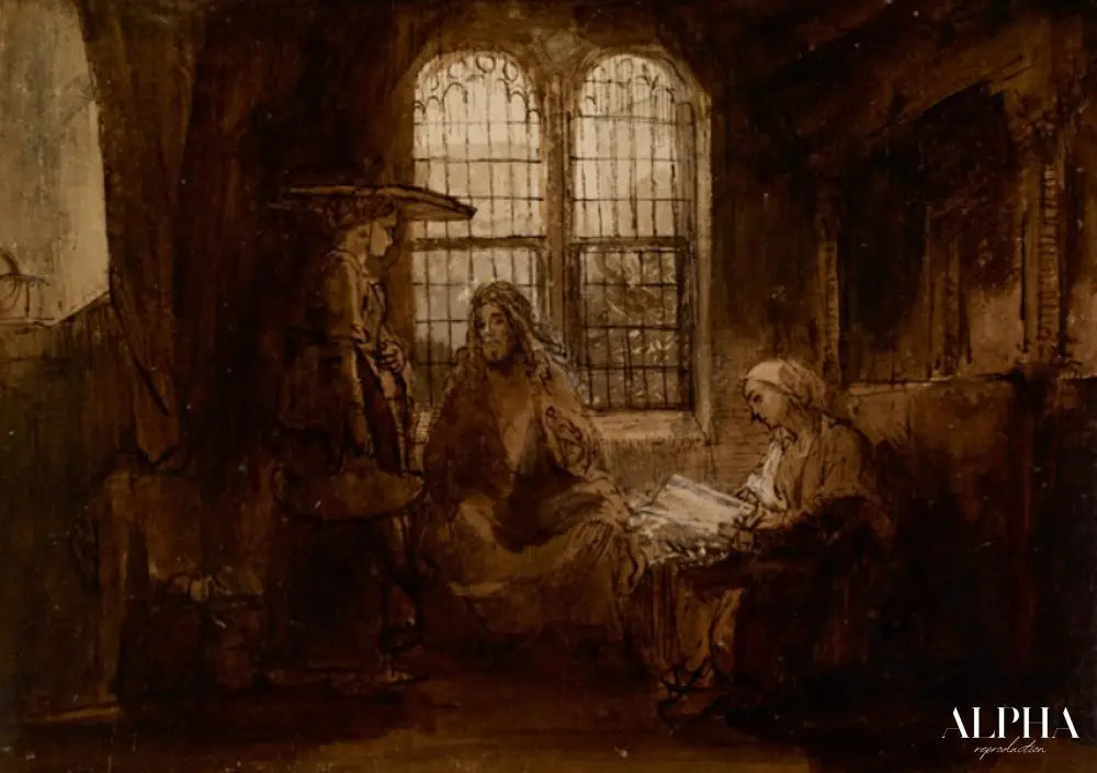 Le Christ conversant avec Marthe et Marie - Rembrandt van Rijn - Reproductions de tableaux et peintures haut de gamme