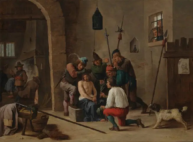Ristiinnaulittu Kristus piikkikruunu päässään - David Teniers nuorempi