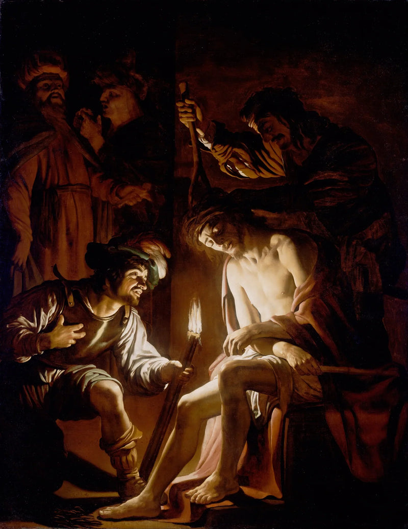 Ristiinnaulittu Kristus piikkikruunu päässään - Gerrit van Honthorst