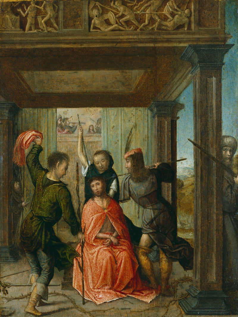 Ristiinnaulittu Kristus piikkikruunu päässään - Juan de Flandes