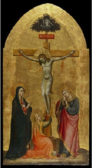 Ristiinnaulittu Kristus, Marian kanssa, Maria Magdaleena ja pyhä Johannes - Spinello Aretino
