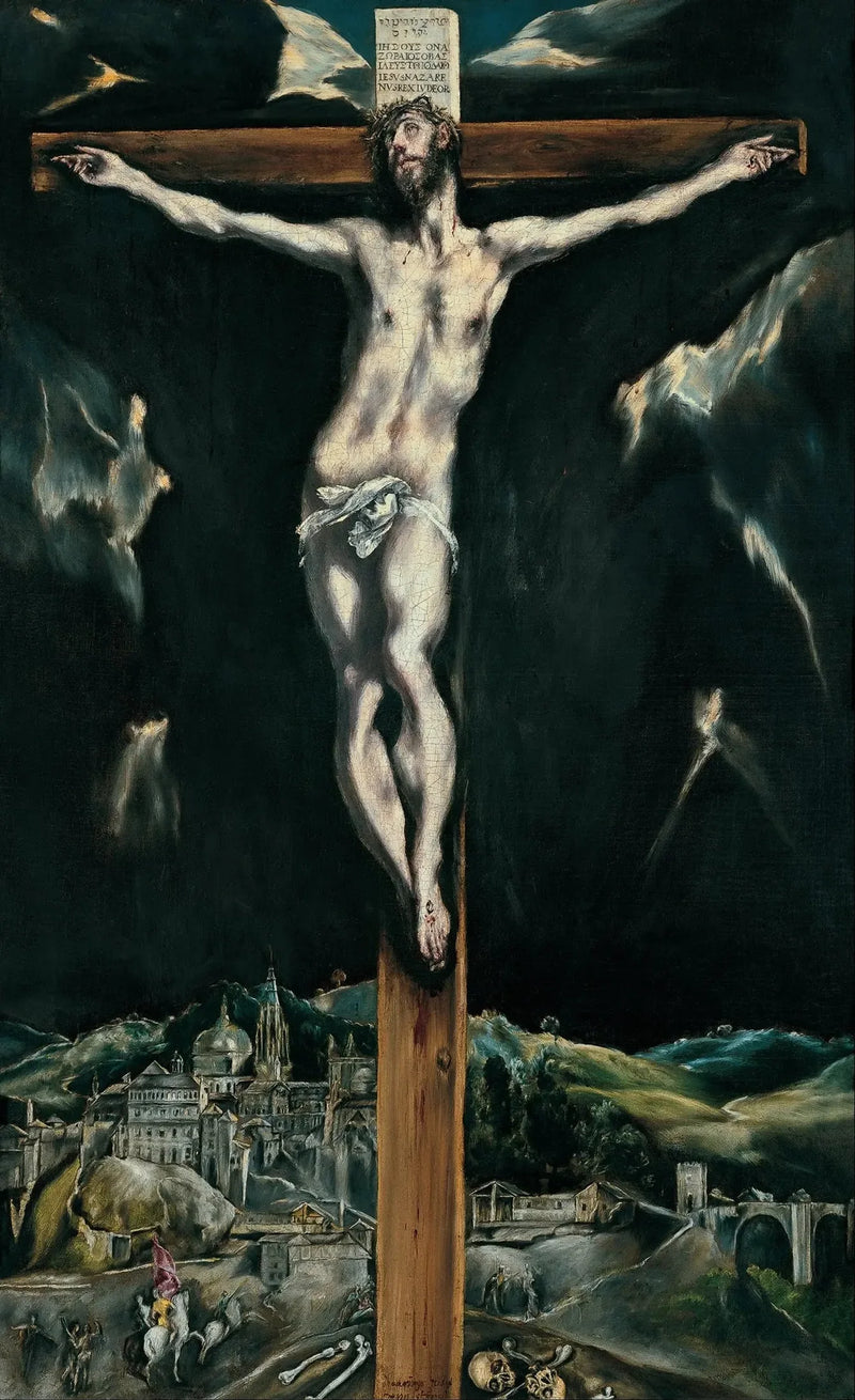 Ristiinnaulittu Kristus Toléden taustalla - El Greco