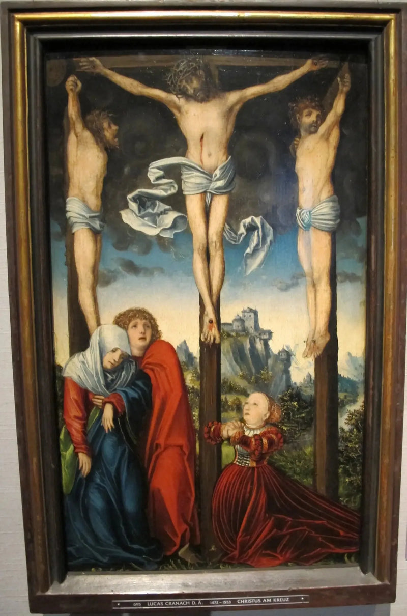 Ristiinnaulittu Kristus kahden ryövärin välillä - Lucas Cranach vanhempi