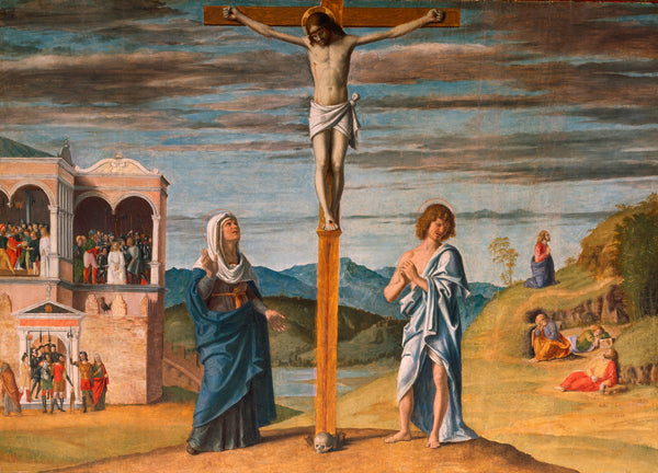 Ristiinnaulittu Kristus Marian ja pyhän Johanneksen kanssa - Cima da Conegliano