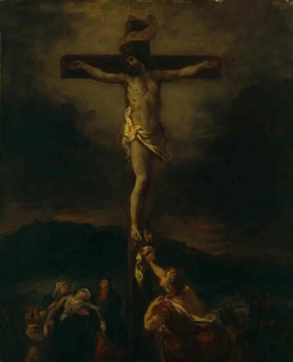 Reproduction du tableau « Le Christ en croix avec les saintes femmes - Eugène Delacroix » par Alpha Reproduction en peinture à l’huile
