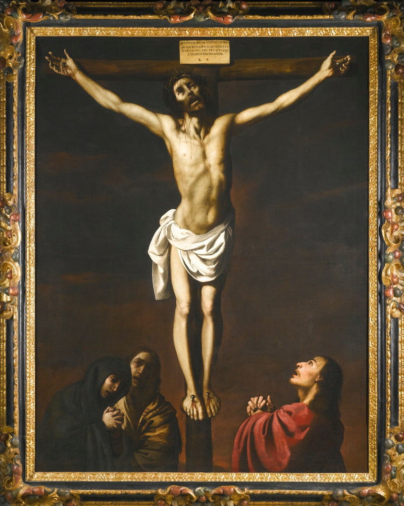 Ristiinnaulittu Kristus, pyhimys Johannes, Maria Magdaleena ja Neitsyt Maria - Francisco de Zurbarán