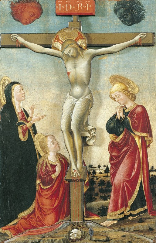 Ristiinnaulittu Kristus, Neitsyt Maria, Pyhä Johannes ja Maria Magdaleena - Lorenzo Monaco