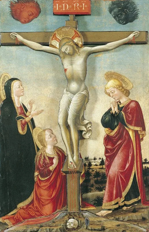 Ristiinnaulittu Kristus, Neitsyt Maria, Pyhä Johannes ja Maria Magdaleena - Lorenzo Monaco